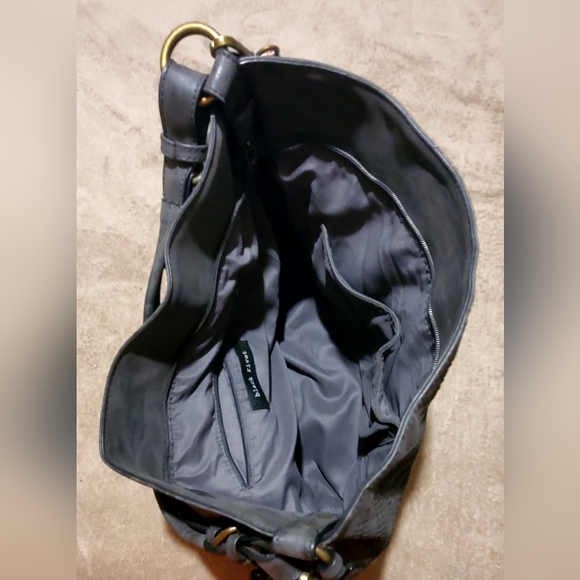 Wilsons Leather Dark Grey Rivet Brand Large Crossbody - Picture 3 of 11